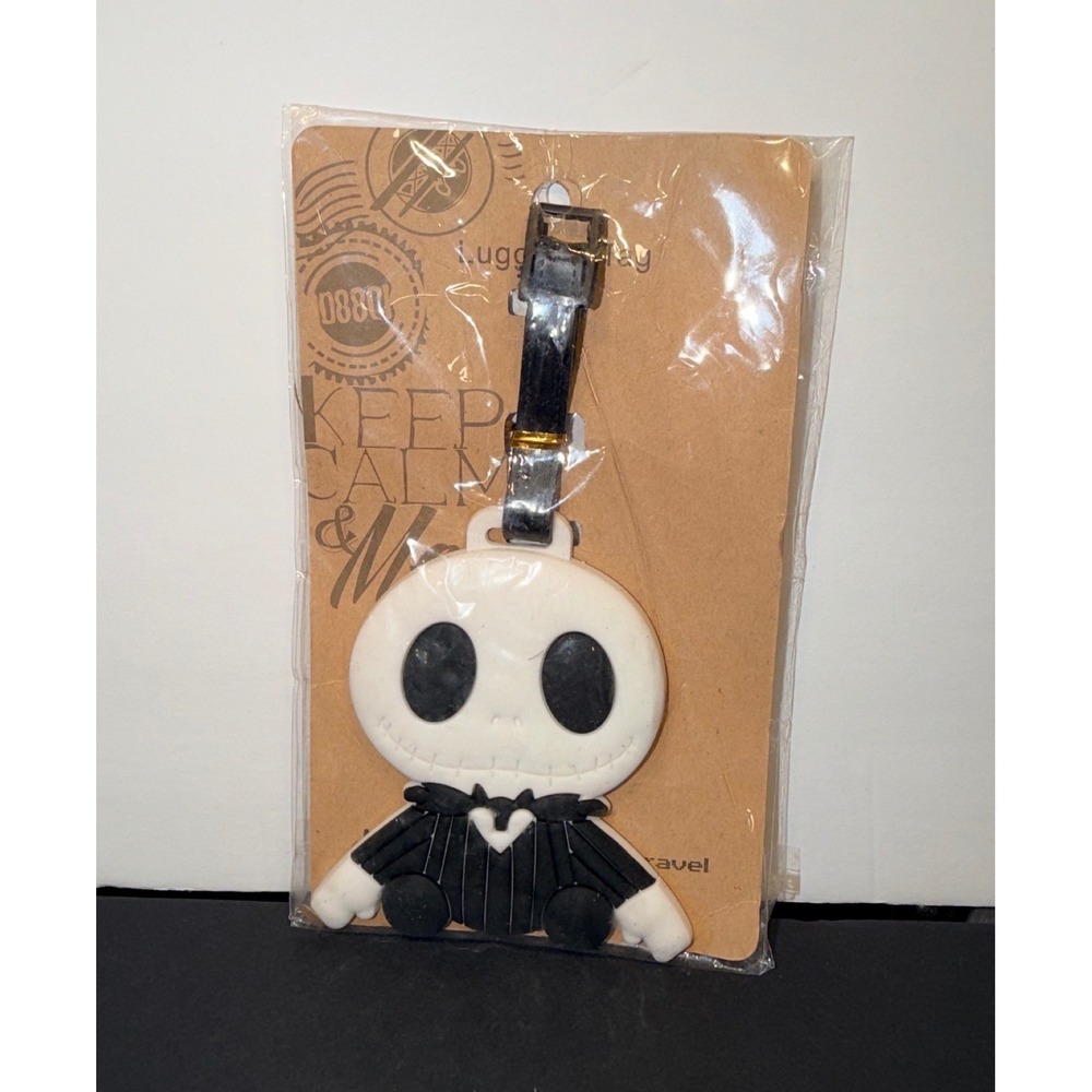 Disney Jack Skellington Luggage Tag Nightmare Before Christmas Black White New